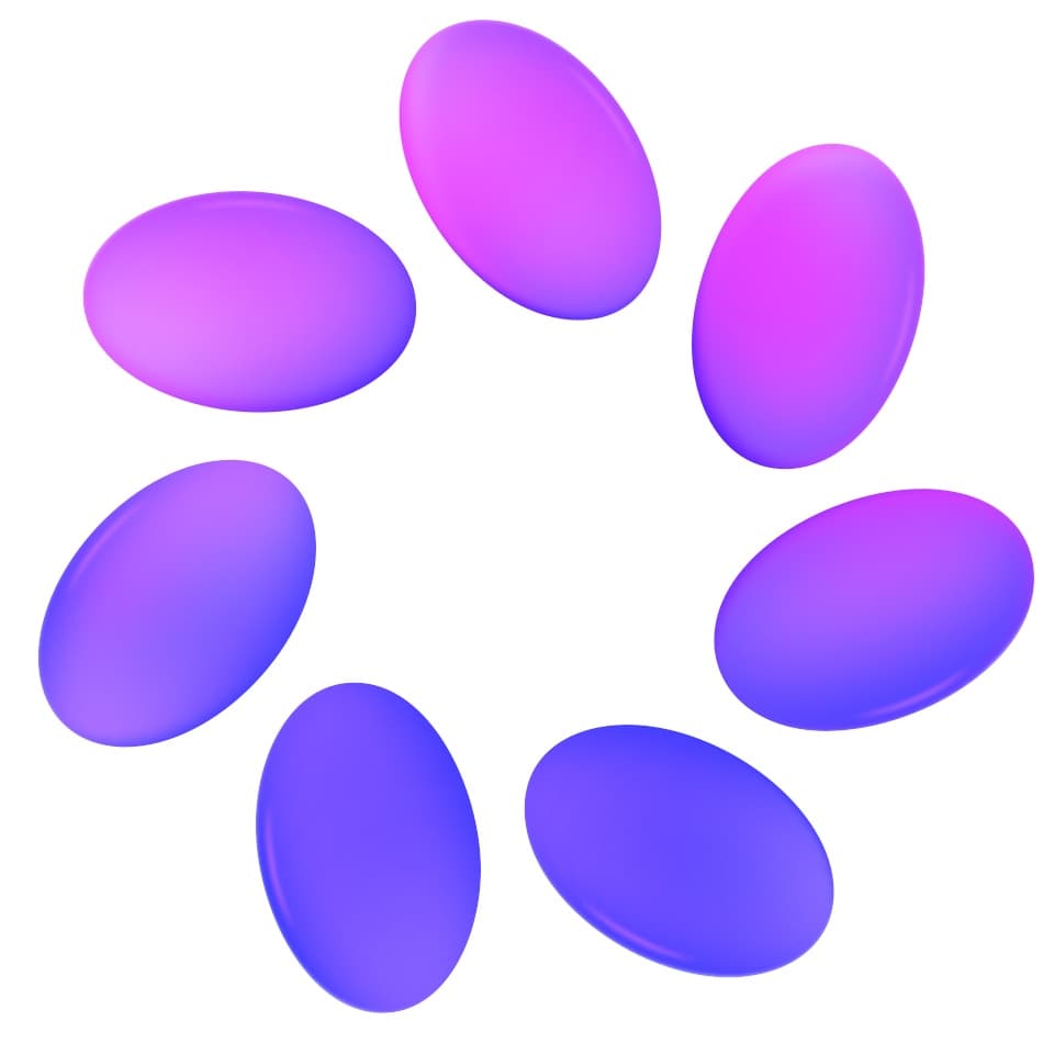 Logo Meta AI 2026 - huit pétales gradient violet/bleu